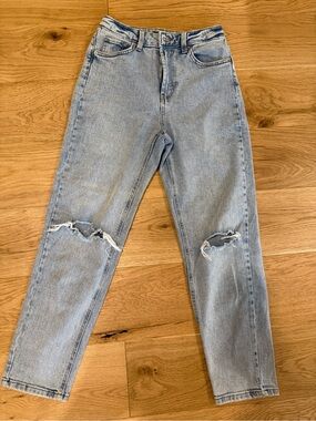 wild fable Light Blue High-Rise Distressed Mom Jeans